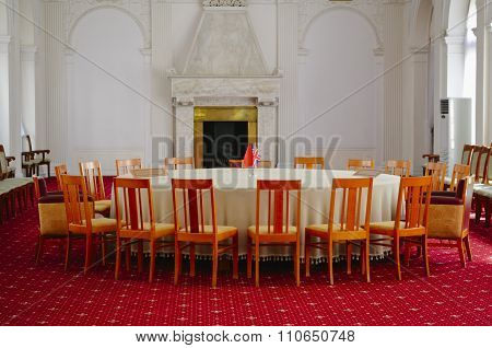 Interior of the White Hall in the Livadia Palace, Crimea.