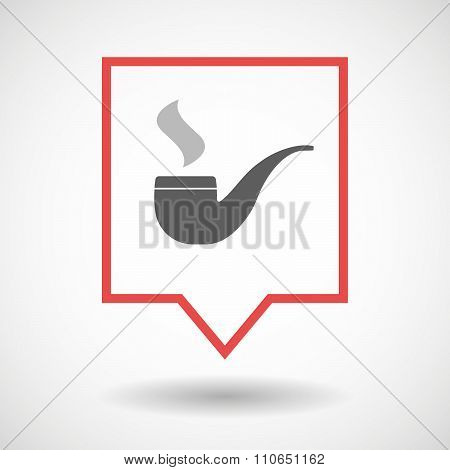 Isolated Tooltip Line Art Icon With A Smoking Pipe