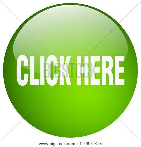 Click Here Green Round Gel Isolated Push Button