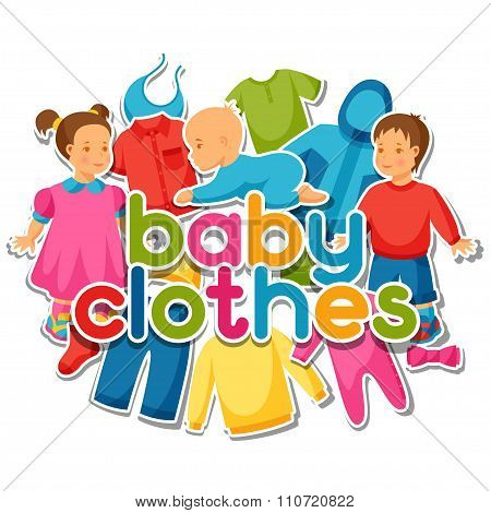 Baby clothes. Background with clothing items for newborns and children