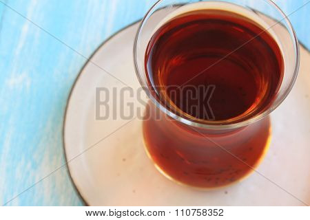 tea in a turkish traditional glass