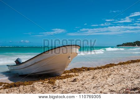 Motorboat on the beach