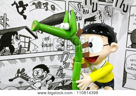 Bangkok - December 03, 2015 : Photo Of Doraemon And Friends Mascot Replica