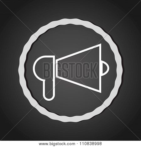 Bullhorn megaphone line icon