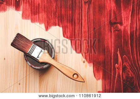 Paint brush on the can