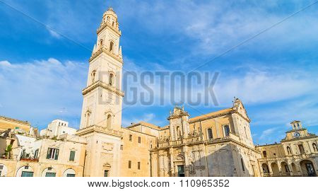 Piazza Del Duomo Square With Cathedral In Lecce