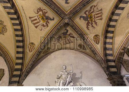 Interiors And Details Of The Bargello, Florence, Italy