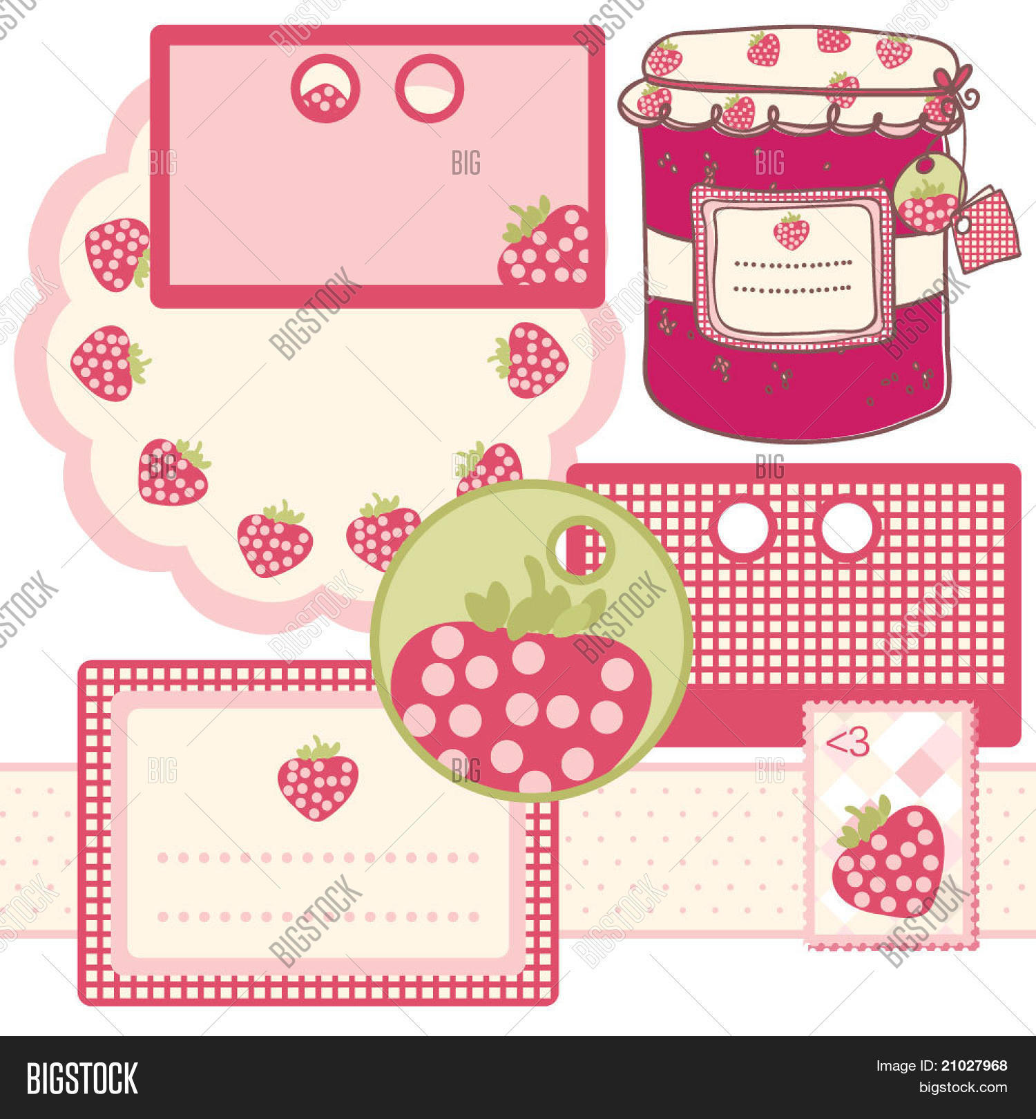 Set Labels Strawberry Vector &amp; Photo (Free Trial) | Bigstock