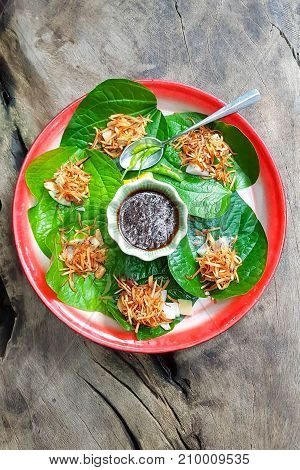 Leaf-Wrapped Bite-Size Appetizer or 