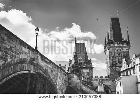 Charles bridge in city of Prague Czech Republic