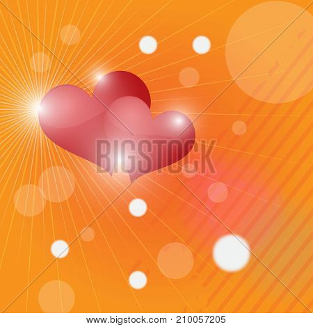 abstract background Two hearts banner eps