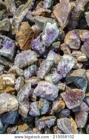 Raw Violet Amethyst Rock With Crystal Ametist