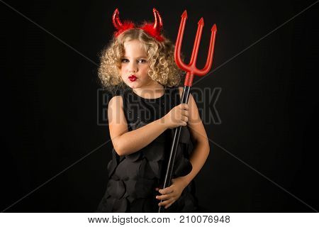 Cute Girl In Devil Costume