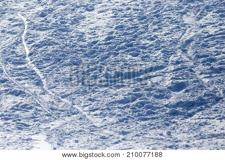 Background of off-piste ski slope . In the park in nature