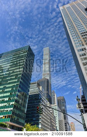 New York City - October 11 2017: 432 Park Avenue New York City residential tower skyscraper in midtown Manhattan.