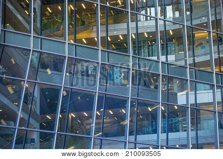 London, UK - March 15, 2017: Office building in Canary Wharf, one of the biggest business and banking aria in Europe