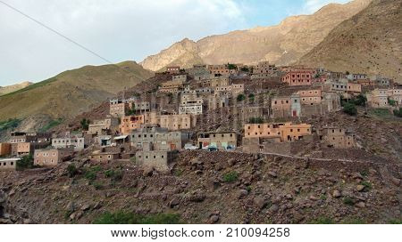 Berber village in Imlil in the Atlas Mountains