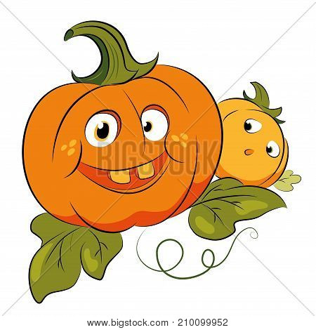 Two crazy funny pumpkins for Halloween party
