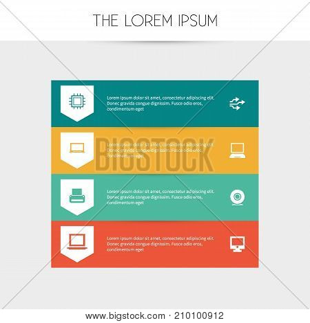 Set Of 8 Editable Laptop Icons. Includes Symbols Such As Printing Machine, Display, Laptop And More