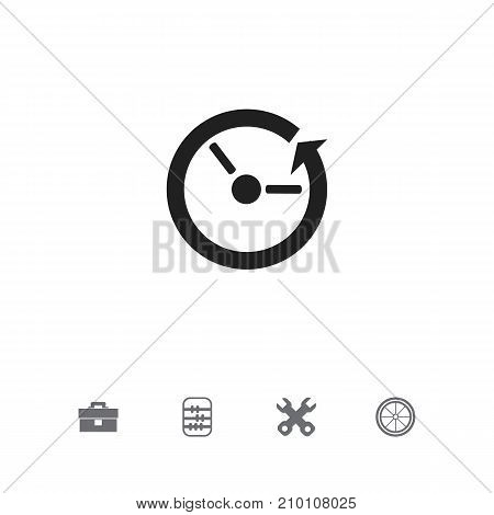 Set Of 5 Editable Service Icons. Includes Symbols Such As Time, Arithmetic, Portfolio And More