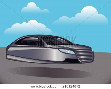 Hovering Car Vector Illustration Clip-art Image Eps Vector