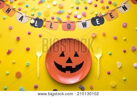 halloween colorful and  decoration with colorful candy