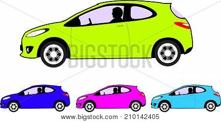 Small Economy Car Vector Illustration Clip-art Image Eps