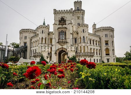 Hluboka nad Vltavou Czech republic - September 19 2017:Czech famous baroque castle Hluboka nad Vltavou