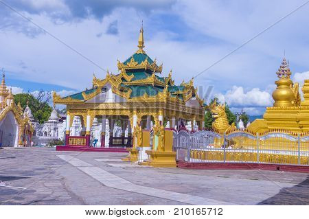 MANDALAY MYANMAR - SEP 02 : Sandamuni Pagoda in Mandalay Myanmar on September 02 2017 Sandamuni Pagoda is a Buddhist stupa located southwest of Mandalay Hill