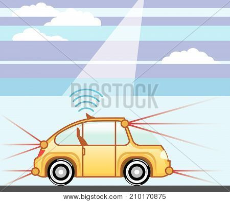 Self Driving Vehicle Vector Illustration Clip-art Image Eps