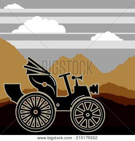 Vintage Auto Vector Illustration Clip-art Image Eps