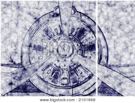 Gammel flyvemaskine Blueprint