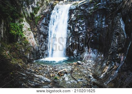 Switzerland Alps Gorges du durnand. Amazing cascading waterfalls.
