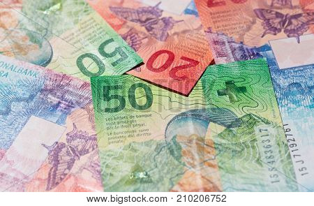Collection of the new swiss banknotes (issued in 2017)