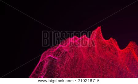 loopable abstract particle background, 3d render with depth of field, glow and randomize elements