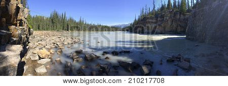 Athabasca River near Athabasca Falls, Rocky Mountains, Jasper, Alberta, Canada