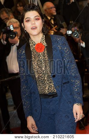 CANNES, FRANCE - MAY 19, 2016: French singer Soko  attends the 'It's Only The End Of The World (Juste La Fin Du Monde)'  premiere during the 69th annual Cannes Film Festival
