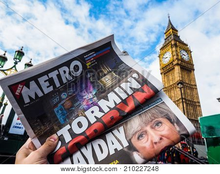 Newspaper Showing Jeremy Corbyn In London, Hdr