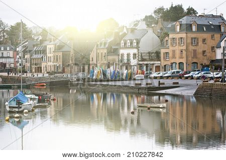Auray town embankment - Brittany France. travel Europe
