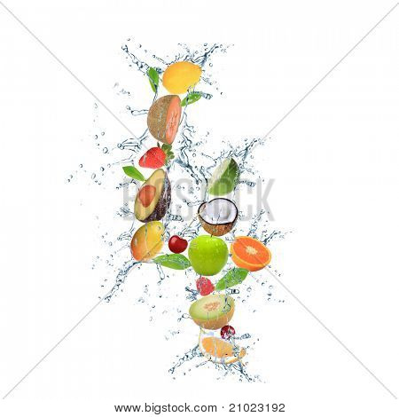 Número do alfabeto de frutas frescas