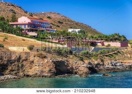Hotel at resort Panormos Crete island - Greece