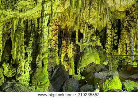 Ancient Minoan sacred Psychro cave where god Zeus was born. crete Greece