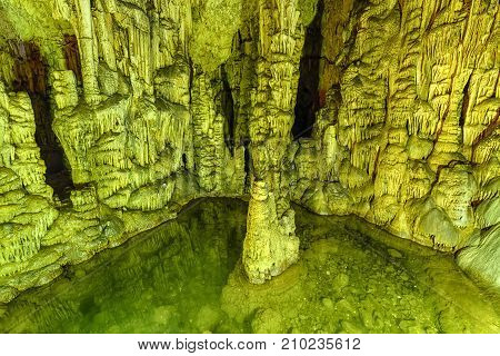 Ancient Minoan sacred Psychro cave where god Zeus was born. crete Greece