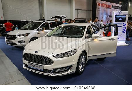 CRACOW POLAND - MAY 20 2017: Ford Vignale displayed at MOTO SHOW in Cracow Poland. Exhibitors present most interesting aspects of the automotive industry