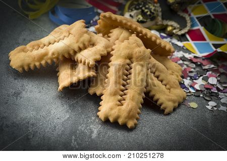 Tipical italian cake Chiacchere for carnival party