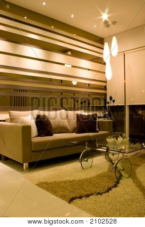 elegante Wohnzimmer mit künstlerischen lights