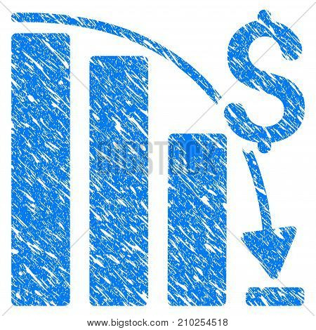 Grunge Epic Fail Trend icon with scratched design and scratched texture. Unclean vector blue Epic Fail Trend pictogram for rubber seal stamp imitations and watermarks. Draft sticker symbol.