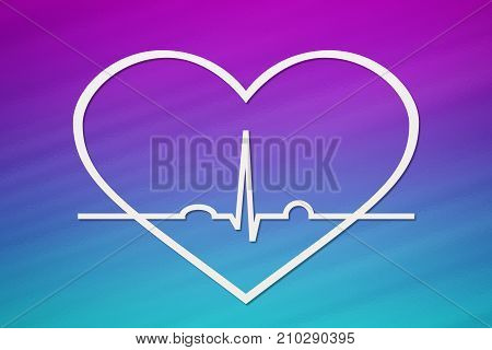 Heart shape with echocardiogram. Health or cardiology concept. Abstract conceptual image