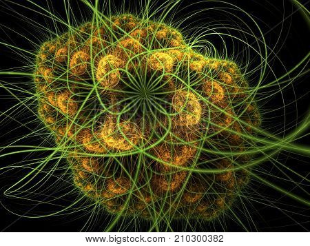 Rendering viruses in infected organism viral disease epidemic virus abstract background. Hepatitis H1N1 HIV. FLU. AIDS