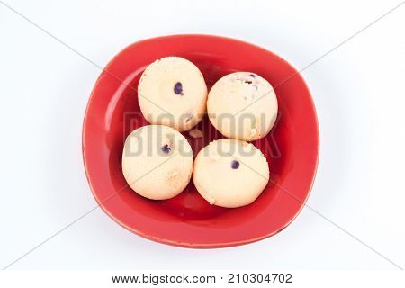 Mochi sweet dessert on white background isolate